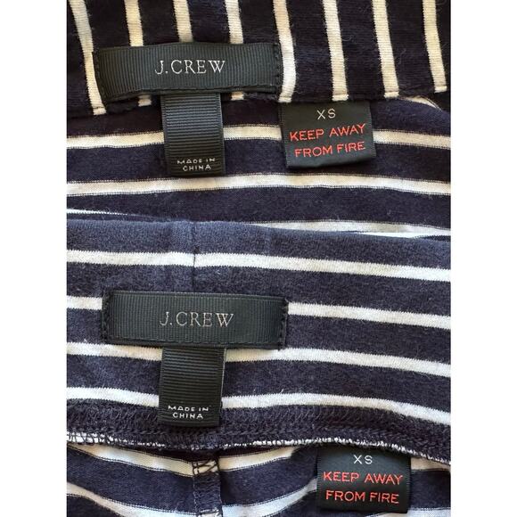 J. Crew Dreamy Cotton Pajama Set in Stripe Navy Blue B7341 Size XS - Picture 9 of 11